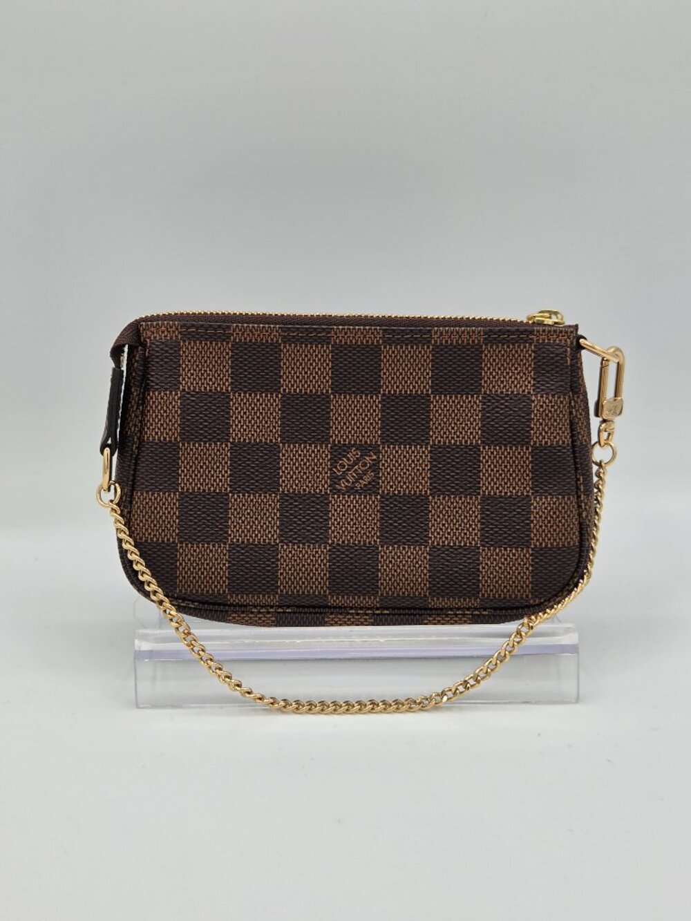 Louis Vuitton Mini Pochette Accessories – Damier Ebene | Chain Wristlet | - Picture 2 of 14
